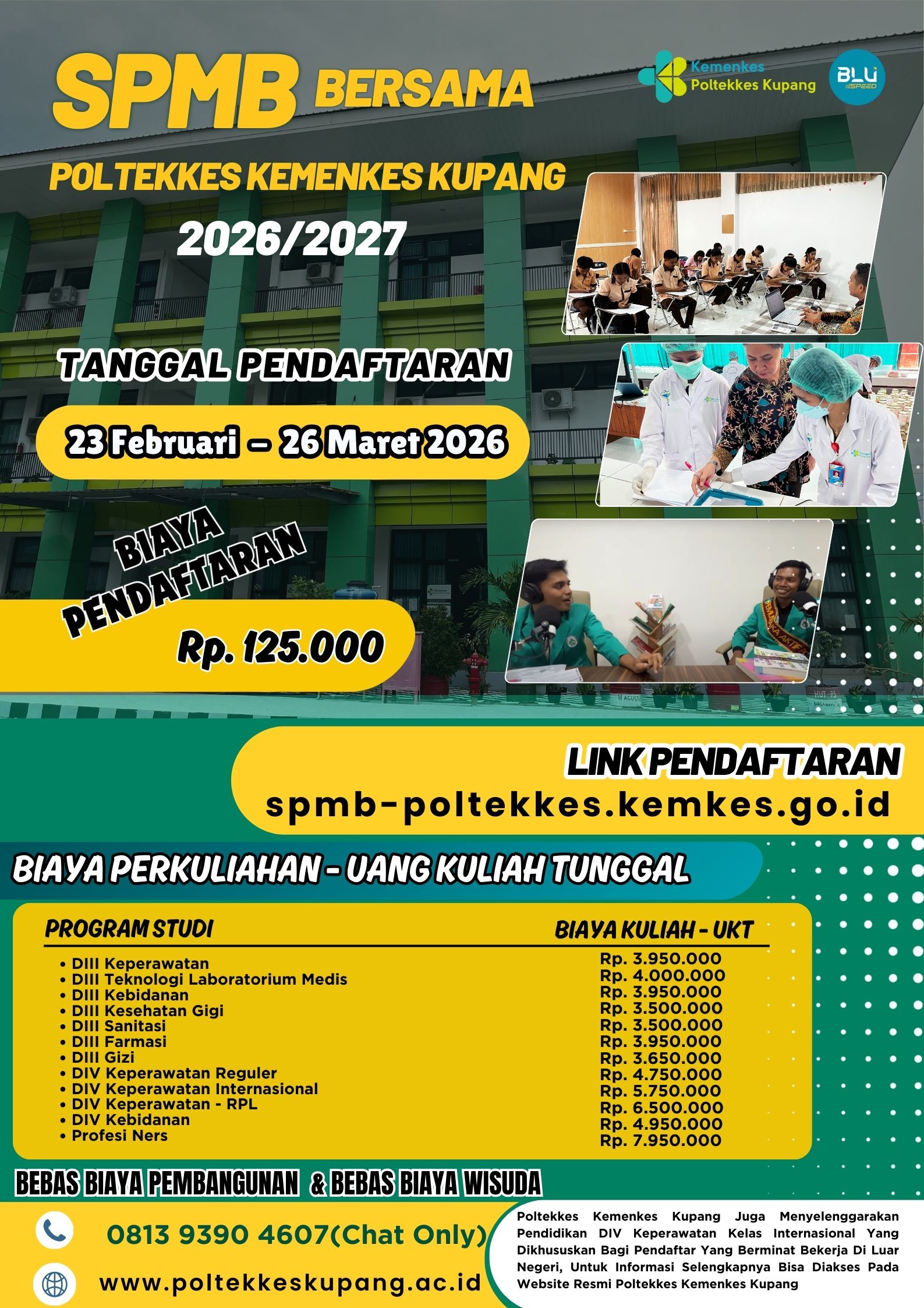 Seleksi Penerimaan Mahasiswa Baru SPMB BERSAMA Poltekkes Kupang Tahun 2026